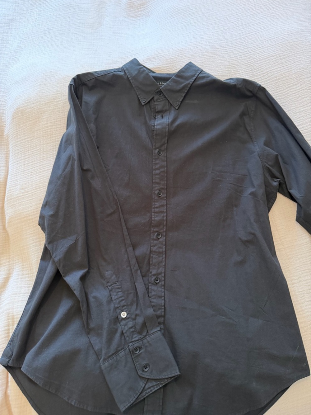 Rag & Bone Men's Black Button-Down Shirt - Classic Long Sleeve